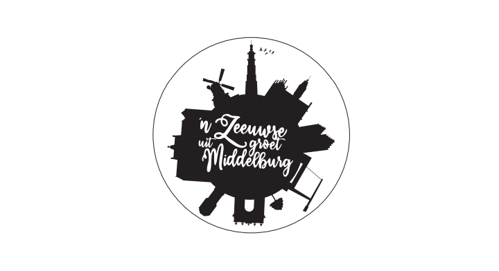 Etiketten, Middelburg, 50mm, wit / zwart. (500 stuks)