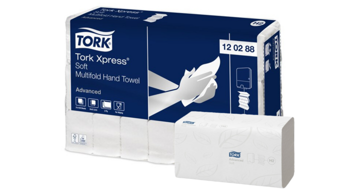 Tork Advanced | Interfold Papieren Handdoekjes | 34x21,2cm | 2-Laags | H2 | Wit | 120288 (2.856 stuks)