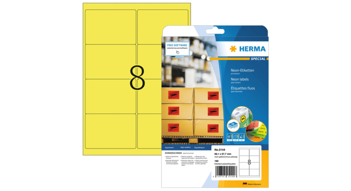 Etiket herma superprint 5144 99.1x67.7mm geel 200s