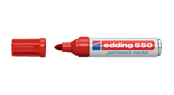 Viltstift edding 550 perm rond 3-4mm rood