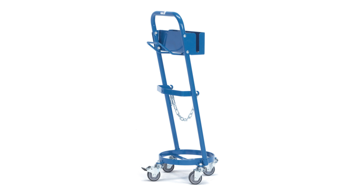 Gasflessenroller met haak en houder, Draagverm. 80kg
