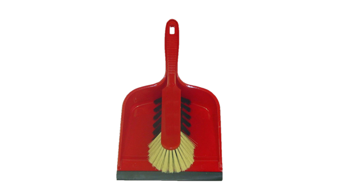Cleaninq, stoffer en blik, 23x21cm, kunststof, rood, 104091R (1 stuk)