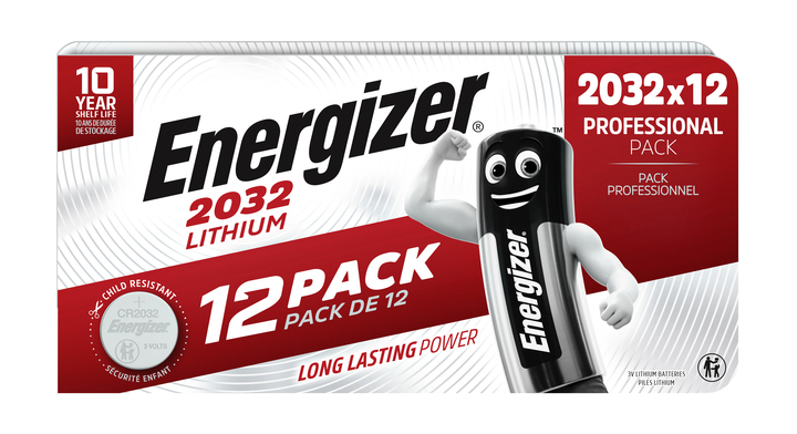 Batterij energizer cr2032 lithium 12st