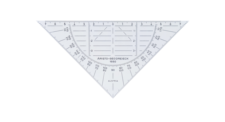 Geodriehoek aristo 1550 160mm transp