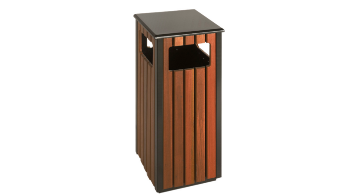 Buitenafvalbak, 36 liter, houtlook/zwart, VB 789494