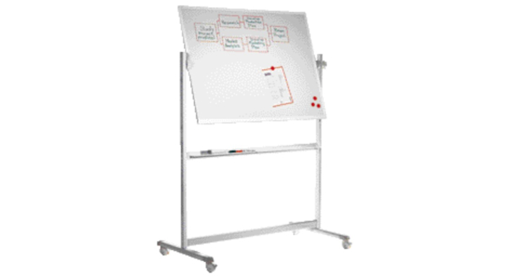 Whiteboard lega 90x120cm verrijdbaar magnetisch emaille