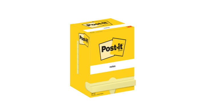 Memoblok 3m post-it 657 76x102mm geel doos/12 st