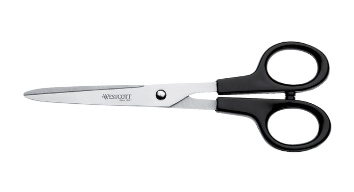 Wescott, kantoorschaar met kunststof grip, 171mm, RVS