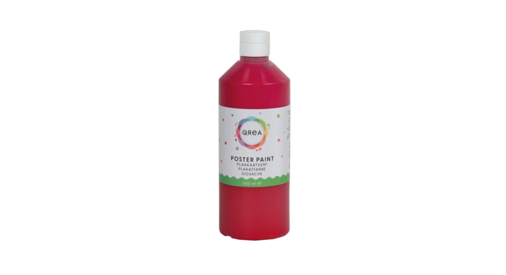 Plakkaatverf qrea rood 500ml(47537)
