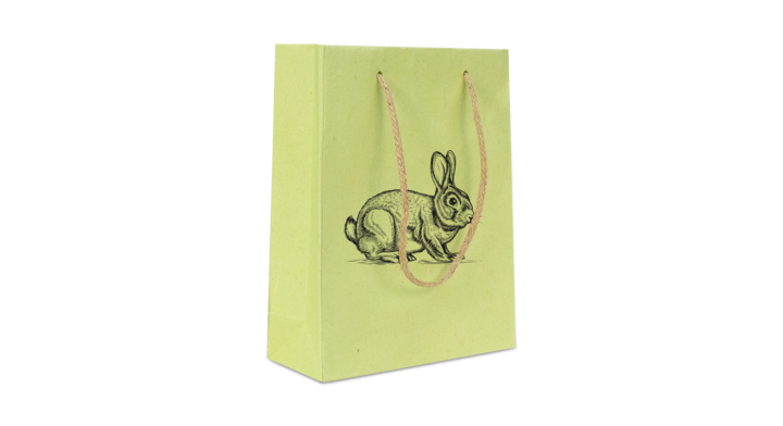 Luxe pasen tassen,Bunny 26+10x35cm, Groen, (100st)