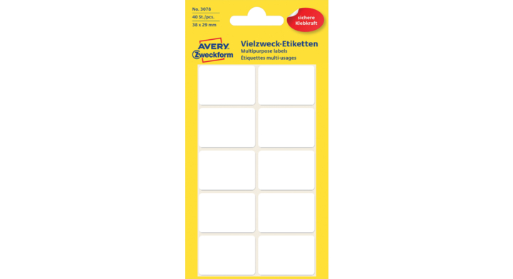 Etiket avery zweck 3078 38x29mm 40st