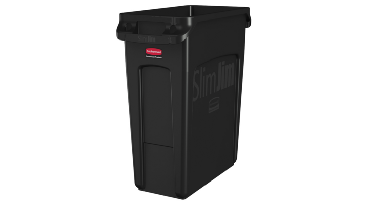 Rubbermaid Slim Jim, afvalbak, 60 liter, zwart, VB 227840