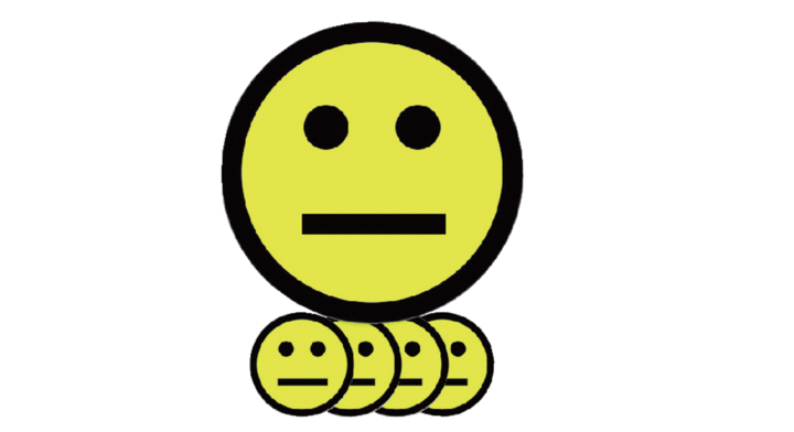 Magneet smiley 5cm emotie neutraal geel(14032.200)