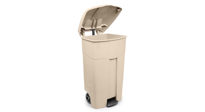 Verrijdbare afvalcontainer, 125 liter, creme, VB 079939