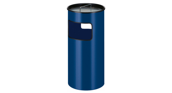 Afvalbak met ashouder, 50 liter, blauw, VB 150290