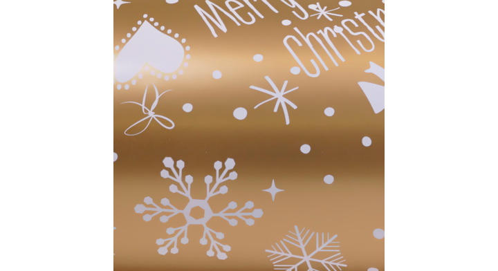 Cadeaupapier Kerst, 30cm x 200 meter, D90174, goud