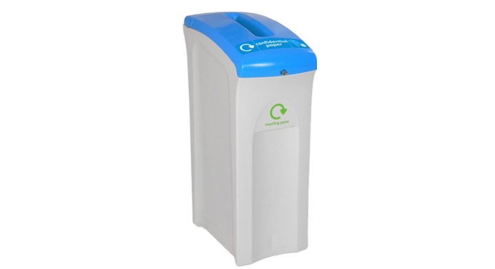 Envirobin, afvalbak t.b.v. vertrouwelijk afval, 82 liter, grijs/blauw, VB 063987