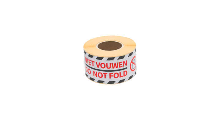 Etiket rillprint do not fold wit(76102)