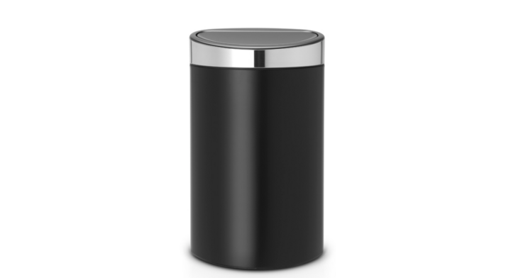 Brabantia Touch, afvalbak, 40 liter, mat zwart/RVS, VB114847