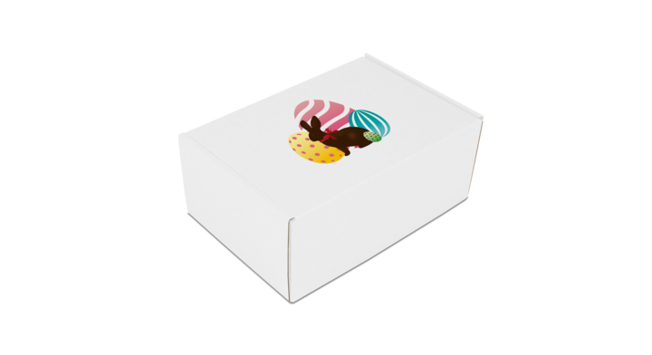 Pasen geschenkdozen,Easter eggs 22,5x15x9cm, wit (50st)
