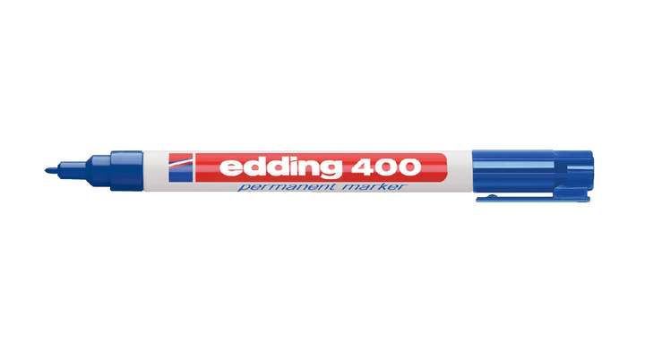 Viltstift edding 400 perm rond 1mm blauw