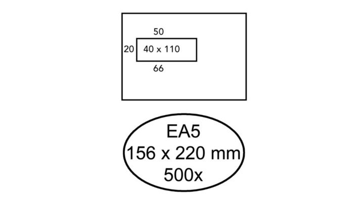 Envelop hermes venster ea5 vl 4x11 zk 80gr 500st