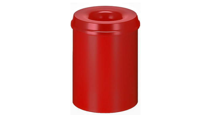 Metalen papierbak, vlamdovend, 15 liter, rood, VB 101500