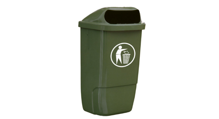 Kunststof buitenafvalbak, 50 liter, groen, VB 870000