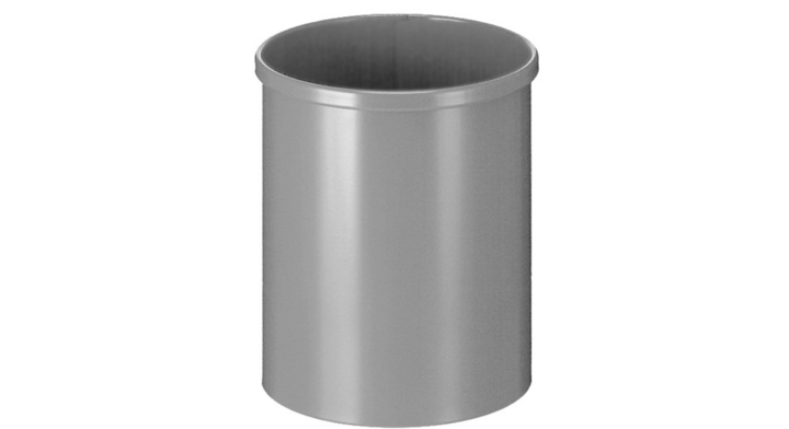 Metalen papierbak, rond, 15 liter, aluminium, VB 100100