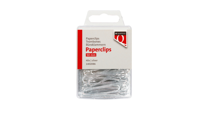 Paperclip quantore 50mm rond zilver 40 stuks(1402086)