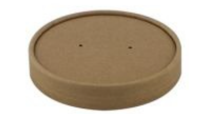 Kartonnen deksel, soepbeker, 500ml, kraft. PLA (500 stuks)