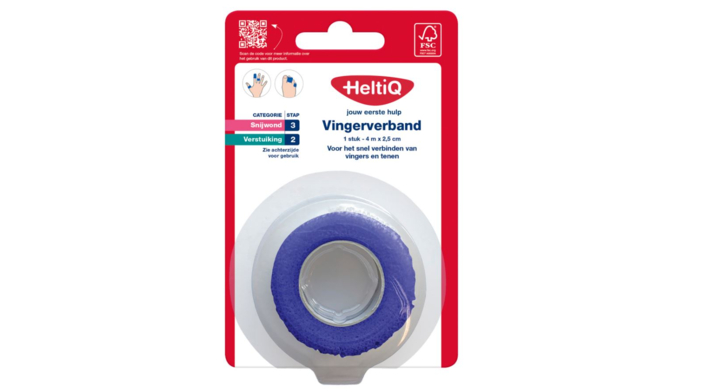 HeltiQ, vingerverband, 2.5 cm x 4 meter (1 stuk)