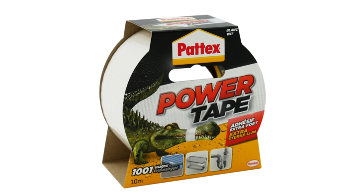 Plakband pattex power tape 50mmx10m wit