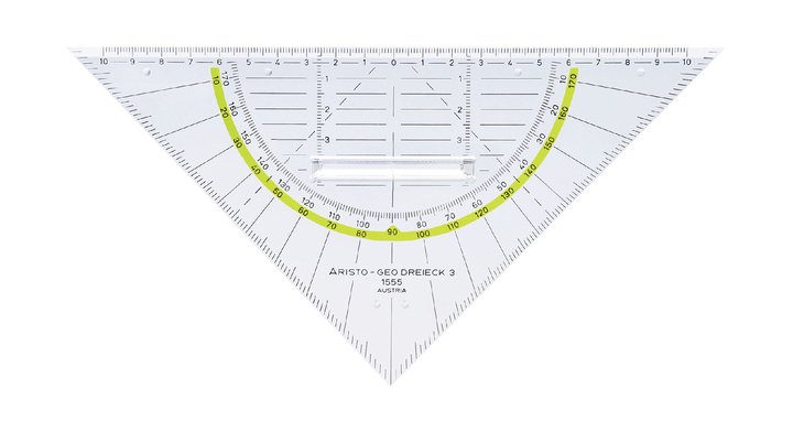 Geodriehoek aristo 1555 225mm transp