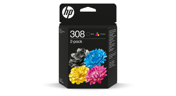 Inktcartridge hp 6l6s6ue 308 zwart + 3 kleuren(6l6s6ue)