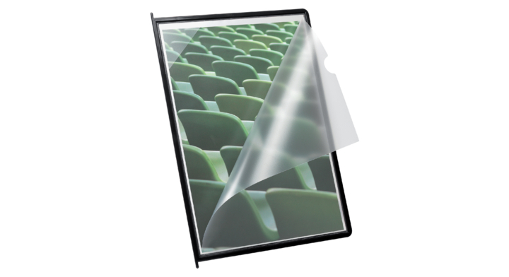 Flex-O-Frame, infotas met pen A4, zwart