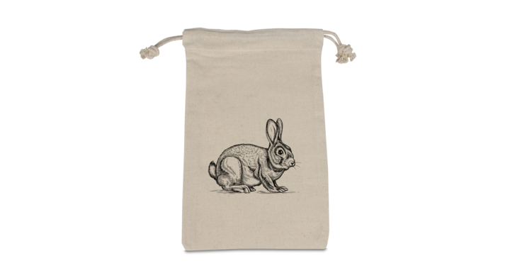 Pasen katoenen geschenkzakjes,Bunny, 10x16cm, Ecru, (100st)