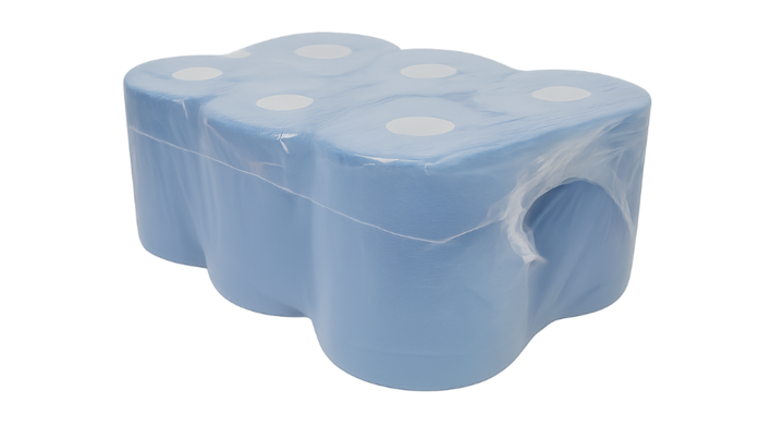 Neutral | Midi Poetsrol | 300 Meter | 1-Laags | Recycled | Blauw (6 stuks)