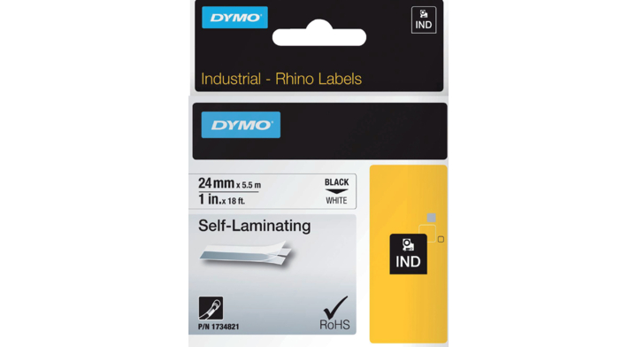 Labeltape dymo 1734821 24mmx5.5m rhino wit/zwart(1734821)