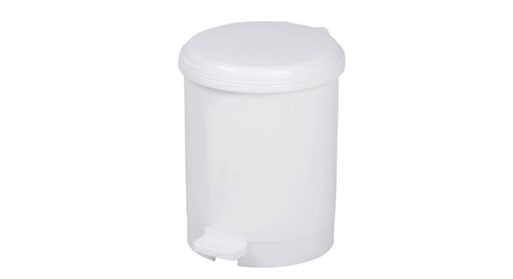 Kunststof pedaalemmer, 20 liter, wit, VB 001831