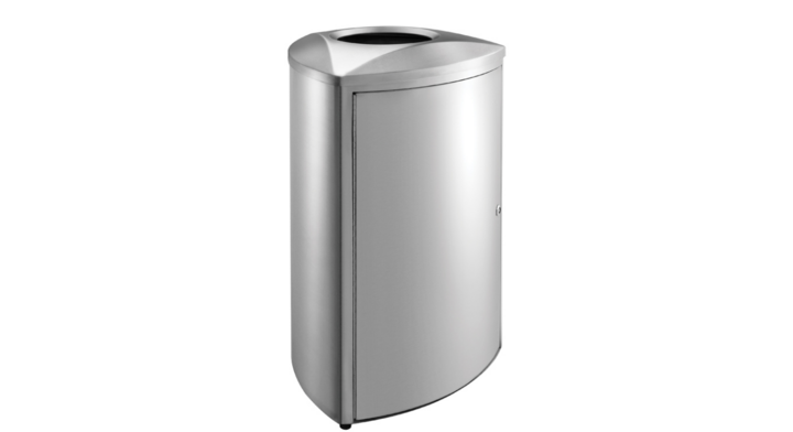 Afvalbak met open top, 70 liter, mat RVS, VB 667789