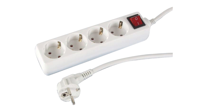 Tafelcontactdoos 4-voudig 1.5m schakelaar(eb4s-g)