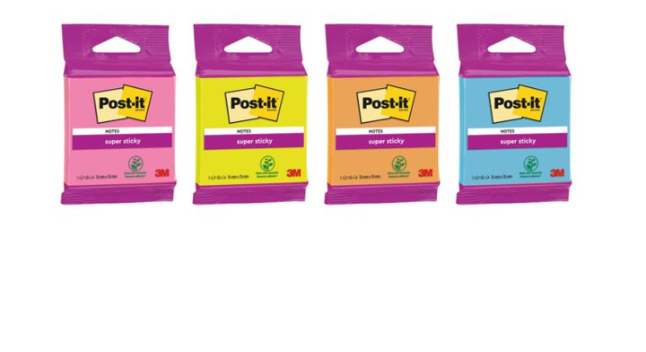 Memoblok 3m post-it 6920 ss 76x76mm ass. kleur(6920ss-1c)