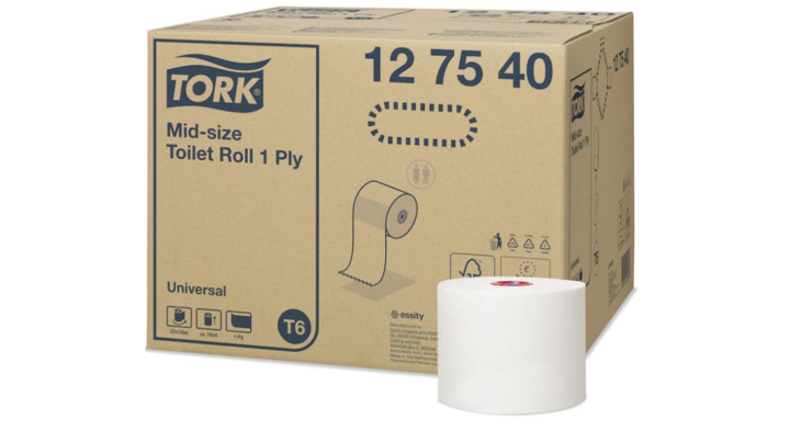Tork Universal | Systeemrol Toiletpapier | 135 Meter | 1-Laags | T6 | Wit | 127540 (27 stuks)