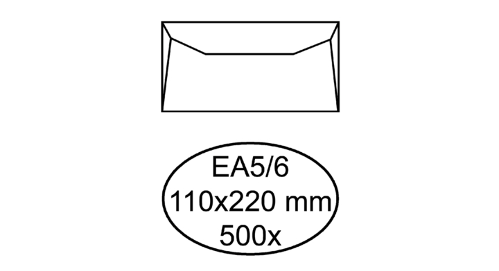 Quantore, envelop bank EA5/6, 110x220mm, wit (500 stuks)
