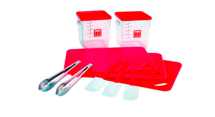 Kleurgecodeerd set voor voedselbereiding/bewaring, VB 917412