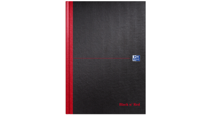 Notitieboek oxford black n' red a4 96vel blanco(100080489)
