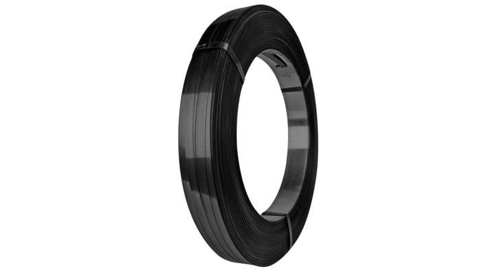 Omsnoeringsband, staal, 16mmx0,5mm, AW, zwart, rol 50kg
