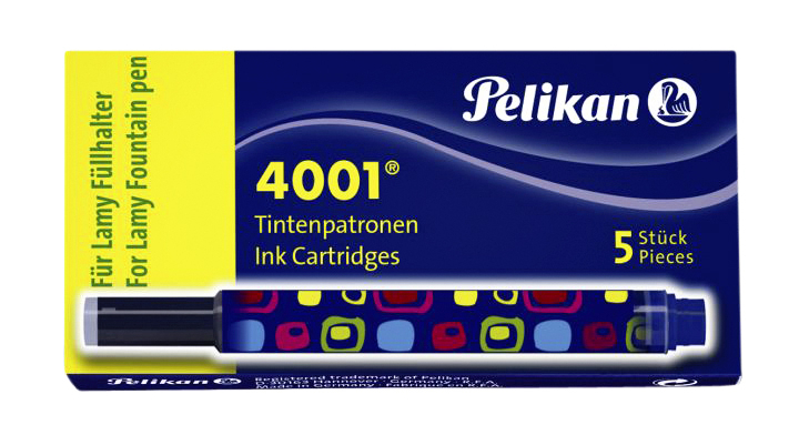 Inktpatroon pelikan 4001 tbv lamy vulpen blauw doosje/5st