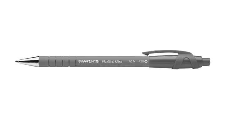 Balpen papermate flexgrip drukknop medium zwart
